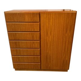 Vintage Komfort Teak Wood High Boy Dresser