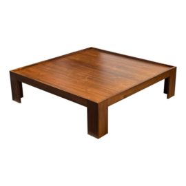 Custom Design Walnut Square Coffee Table