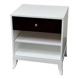 Century Furniture Tribeca White + Brown Single Drawer Night Stand. Original Price: $3,750