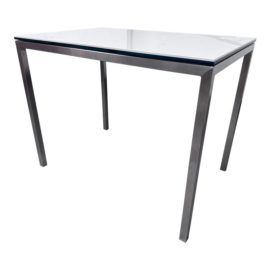 Room & Board Parsons Stainless Steel Base + Ceramic Top Side Table