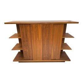 Room & Board Walnut Custom Configuration Media Cabinet. Original Price: $3,000