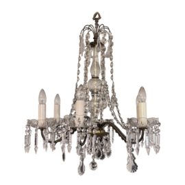 Vintage Italian Six Arm Crystal Chandelier