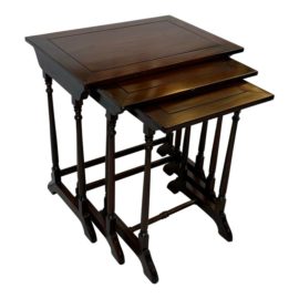 Mahogany Stack Nesting Tables, Set of Three