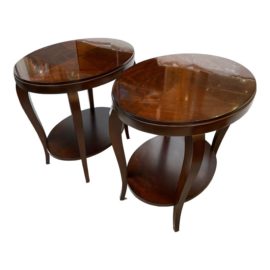 Barbara Barry for Century Furniture Spiderweb Oval Side Tables, a Pair. Original Price: $3,000