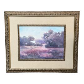 Vintage Landscape Signed Print, Framed