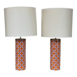Jonathan Adler Mosaic Ceramic Table Lamps, a Pair. Original Price: $1,190