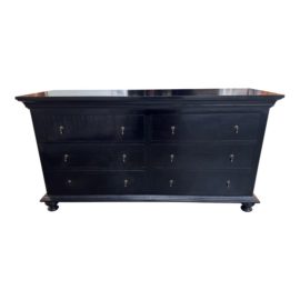 Custom Farmhouse Black Six Drawer Dresser