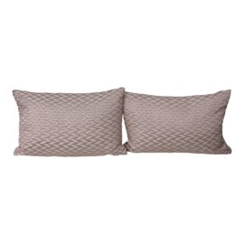 Custom Made Designer Blush Pink Lumbar Pillows, Pair