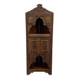 Hand Carved Moorish Corner Cabinet