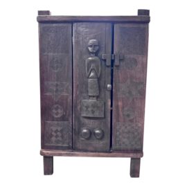 Vintage Balinese Heavily Carved Hardwood Cabinet