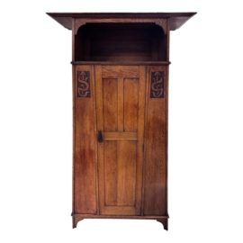 Antique English Oak Arts & Crafts Armoire