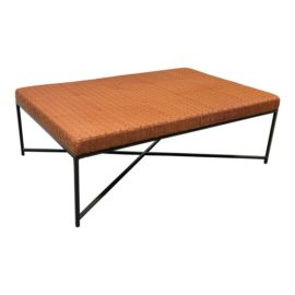 Custom Design Ottoman + Spoonflower Fabric on Metal Frame