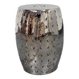 Chrome Metallic Finish Garden Stool