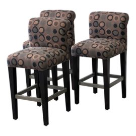 De Sousa Hughes + Donghia Fabric Custom Barstool Stools, Set of Three