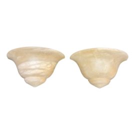 The Basic Source Alabaster Wall Sconces, a Pair