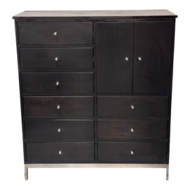 Shell Lake Woodcrafters for Room & Board Maple Linear Storage Cabinet in a Charcoal Stain. Original Price: $3,300