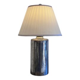 Pottery Barn Geena Etched Metal Table Lamp Silver