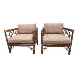 Vintage McGuire Furniture Marview Club Chairs, a Pair. Original Price: $4,158