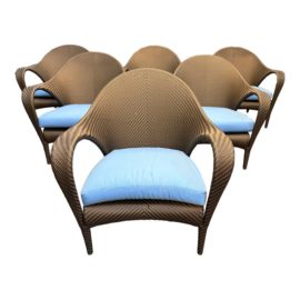Richard Frinier for Dedon Outdoor Tango Arm Chairs, Set of Six. Original Price: $12,486