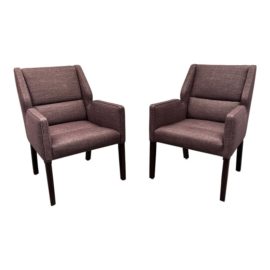 Bright Chair Company Jett Burgundy Wool Flannel Accent Chairs, a Pair