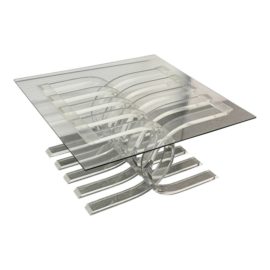 Circa 1970's Vintage Modern American Glass and Lucite Coffee Table