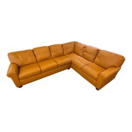 American Leather Two Piece Savoy Ginger Sectional. Original Price: $4,600