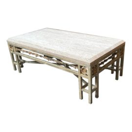 Kreiss Furniture Beveled Limestone Coffee Table