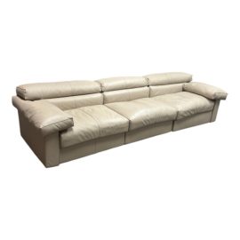 Vintage Tobia Scarpa for B & B Italia Erasmo Taupe Leather Sofa