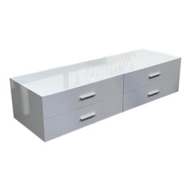 Minimalistic Light Gray Four Drawer Dresser