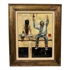 Gunnar Anderson "Fresh Bait" an Original Oil Painting