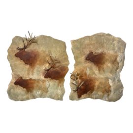 Brent Lawrence "Elk Diptych" Original Metal Art. Original Price: $4,150