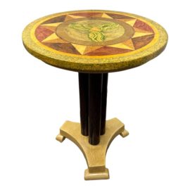 Italian Renaissance Hand Painted Stone Side Table