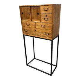 Antique Tansu Chest on Steel Frame