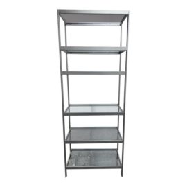 Stainless Steel Bookcase + Glass Shelves