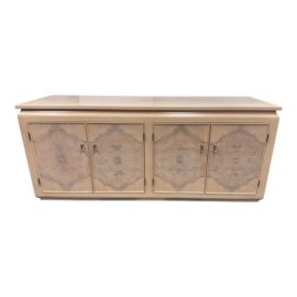 Bau Furniture Post Modern Tan Burl Wood Credenza