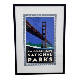 Golden Gate National Recreation Area Skyjack View of Bridge Framed Poster