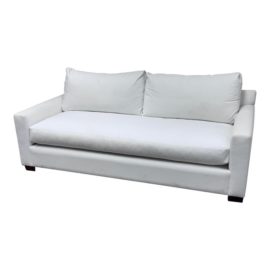 SofaULove White Velvet Bench Seat Sofa. Original Price: $3,300