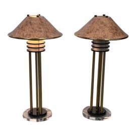 Late 20th Century Peterson Ceramic Studios Art Deco Inspired Table Lamps, a Pair