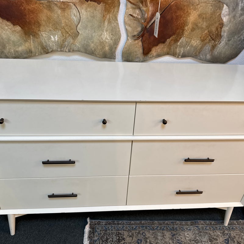 West Elm Mid-Century 6-Drawer White Dresser. Original Price: $1,399 - Design Plus Gallery West Elm Mid-Century 6-Drawer White Dresser. Original Price: $1,399 - Design Plus Gallery
