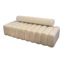 Meridian Furniture Melody Cream Velvet Sofa. Original Price: $1,300