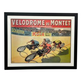 French Velodrome Du Mont "Bike Race" Vintage Poster by Marcellin Auzolle Wall Art