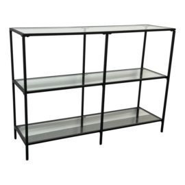 Contemporary Black Iron + Glass Shelving
