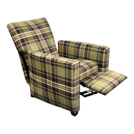 Crate & Barrel Customized Recliner in Green Glen Plaid