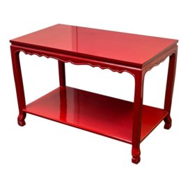 Vintage Traditional Red Lacquered Console