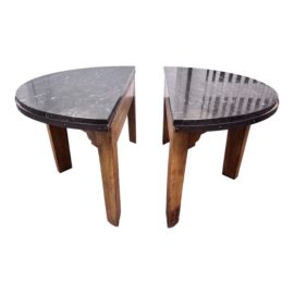 Vintage Semi Circle Two Piece Round Coffee Table