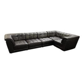 Chateau d'Ax S.p.A. Modular Leather Sectional, Set of Five