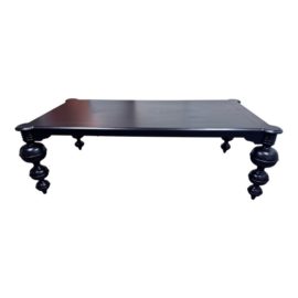 Noir Claudio Dining Table - Hand Rubbed Black. Original Price: $8,473