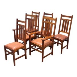 Stickley Furniture Harvey Ellis Chairs, Set of Six. Original Price: $9,764