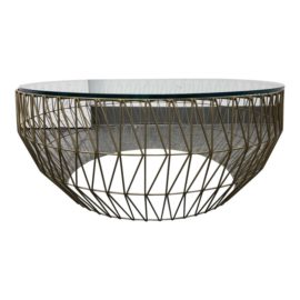 Bend Goods Gold Finish Coffee Table. Original Price: $1,850