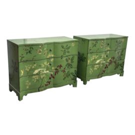 Oscar De La Renta for Century Furniture Parrot Bird Chest of Drawers, a Pair. Original Price: $5,150